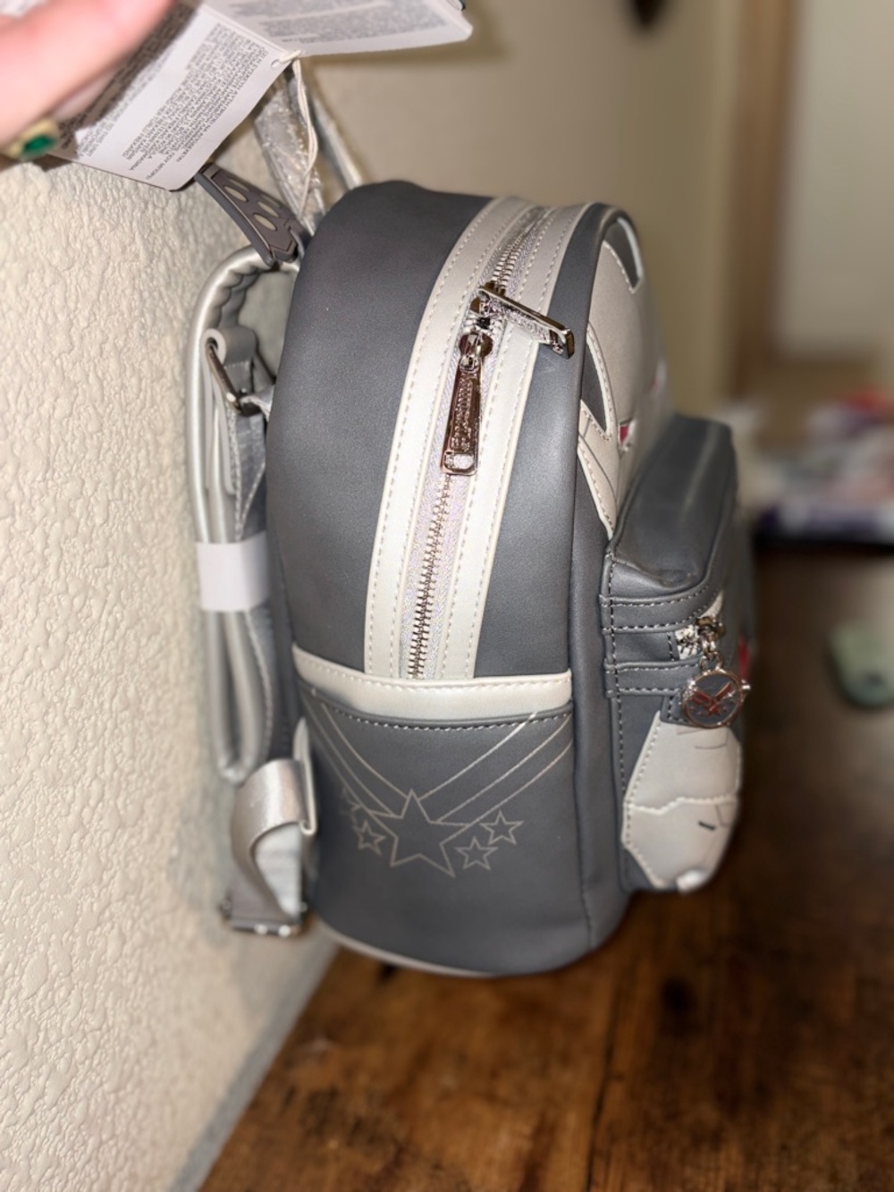 Marvel Loungefly War Machine Cosplay Mini Backpack Gray Armor NWT - Picture 4 of 7